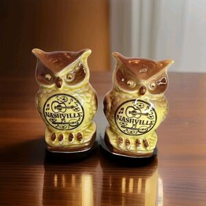 Vintage Scotty Japan Owl Figurine Salt And Pepper Shaker Set Ceramic Nashville
